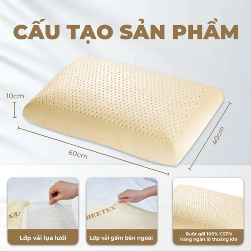Gối cao su thiên nhiên Beetex Oval 4