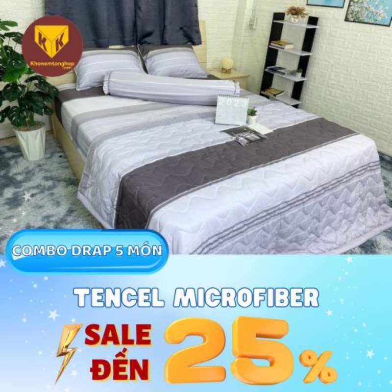 Drap giường 1m6x2m Tencel Microfiber Anita (4 món)