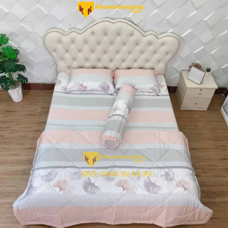 Combo drap mền Tencel than hoạt tính ( 5 món) - Mã số 38 dễ dàng kết hợp với nhiều phong cách phòng ngủ