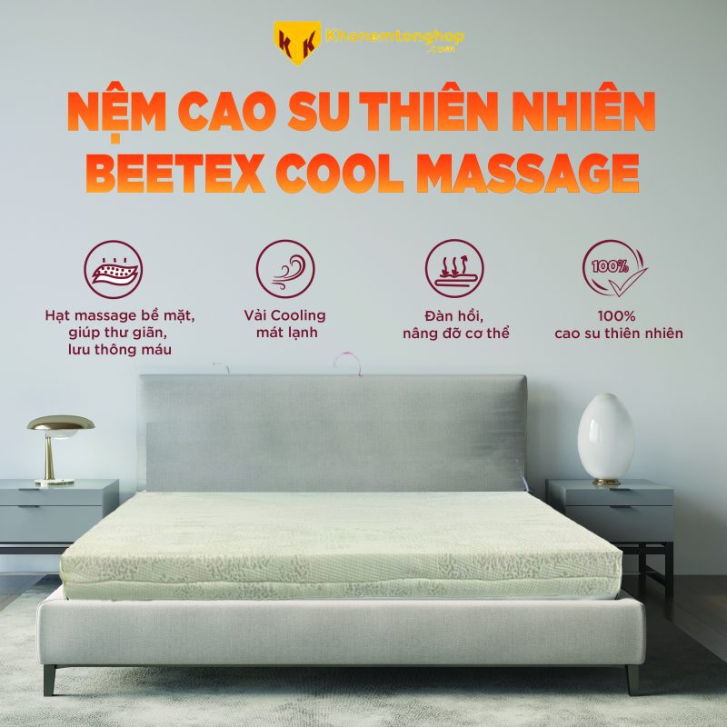 Nệm cao su thiên nhiên Beetex Cool Massage 32