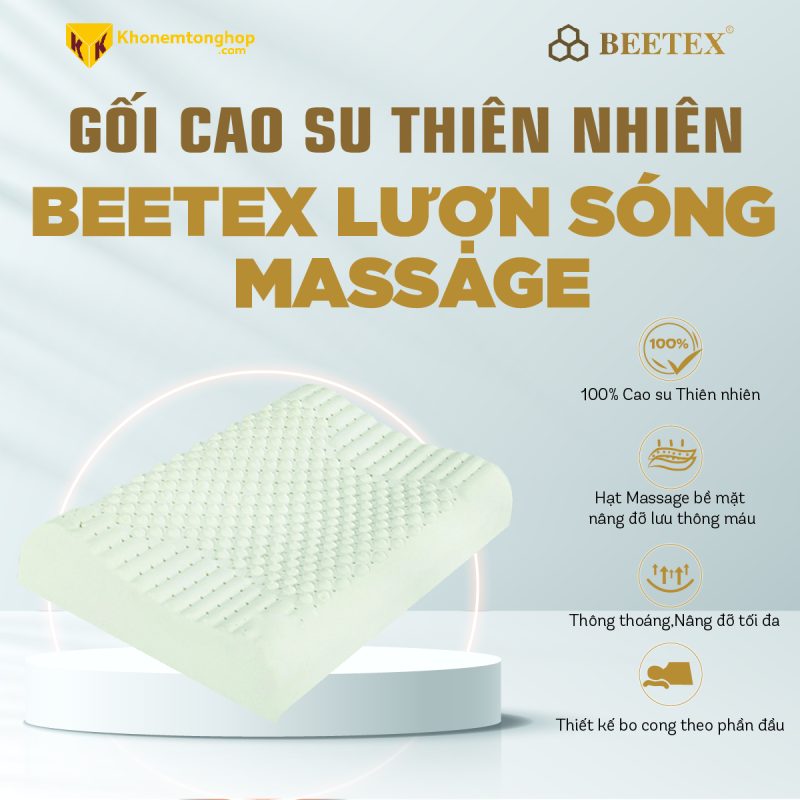 Gối cao su thiên nhiên Beetex Lượn Sóng Massage_03