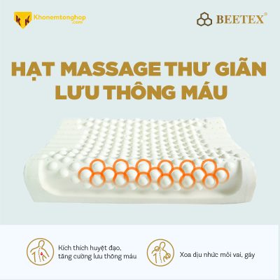 Gối cao su thiên nhiên Beetex Lượn Sóng Massage_01