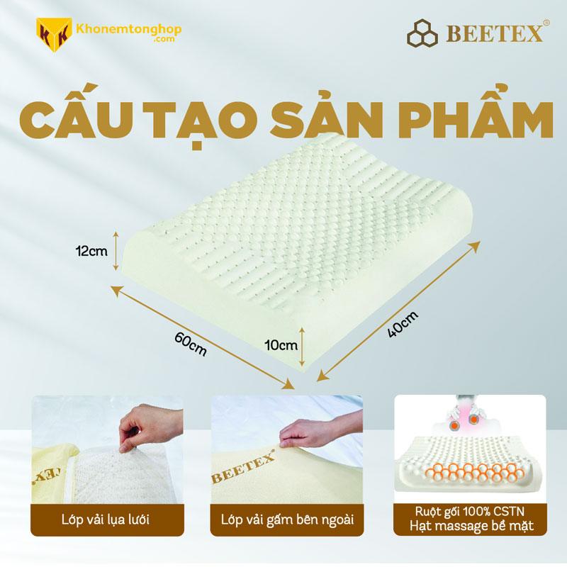 Gối cao su thiên nhiên Beetex Massage Lượn Sóng 12 Cấu tạo của gối cao su thiên nhiên Beetex Massage Lượn Sóng