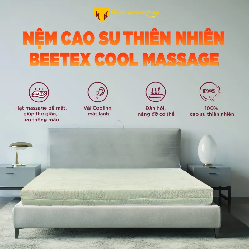 Nệm cao su 1m6 x 2m Beetex Cool Massage