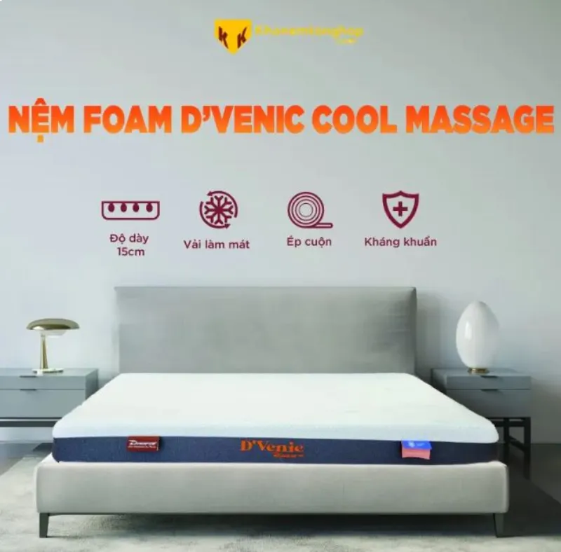 Nệm foam 10-15cm D’Venic Cool Massage