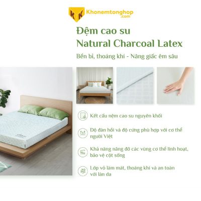 Nệm cao su Everon Natural Charcoal Latex 12