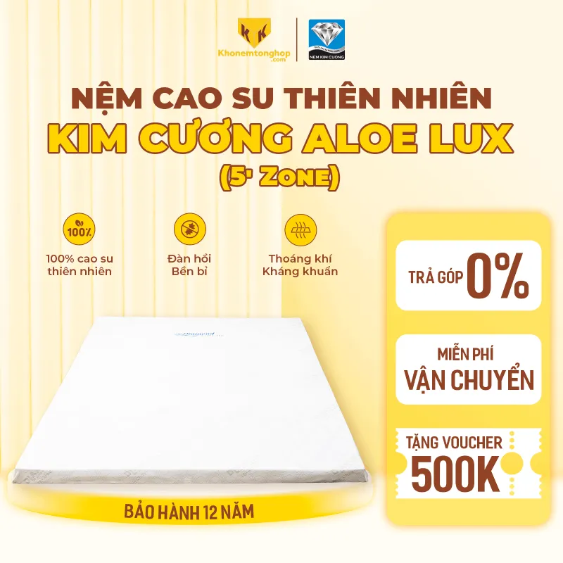 Báo giá nệm 1m4 Kim Cương Aloe Lux (5′ Zone)