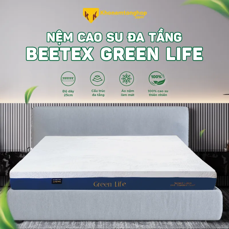 Nệm mát cho người già cao su đa tầng Beetex Green Life