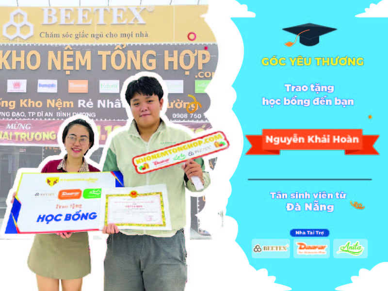 KHO NỆM TỔNG HỢP TRAO TẶNG HỌC BỔNG CHO BẠN NGUYỄN KHẢI HOÀN - TÂN SINH VIÊN ĐẾN TỪ ĐÀ NẴNG 1