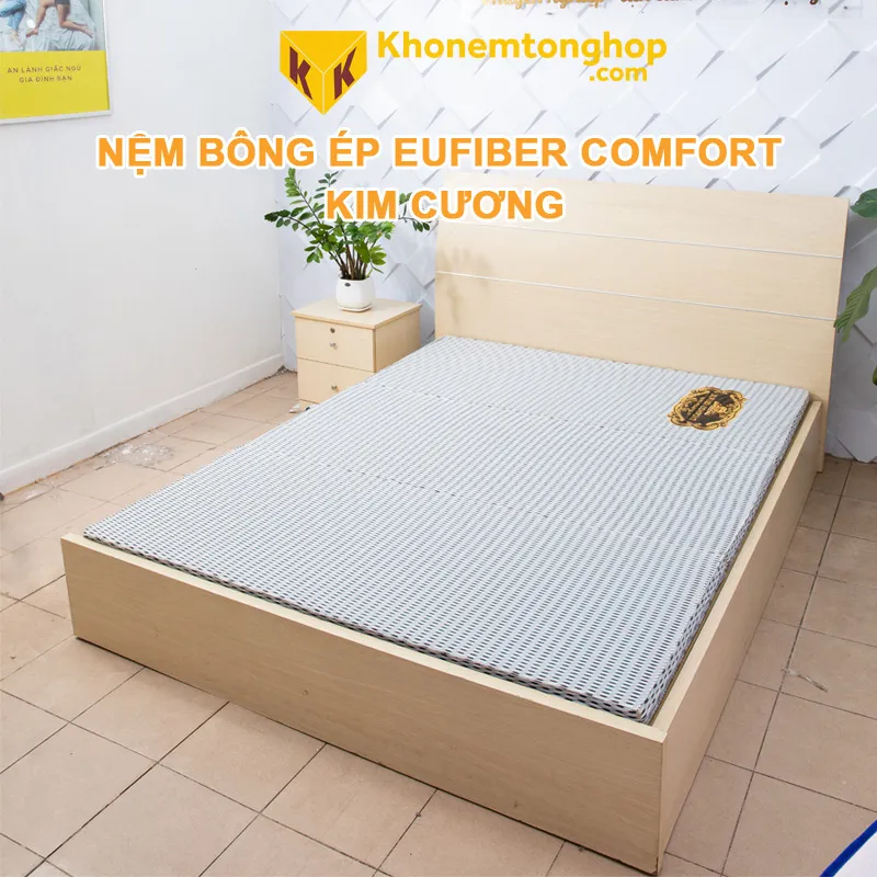 Nệm bông ép 1m2 x 1m9 nhỏ gọn, tiện lợi khi sử dụng