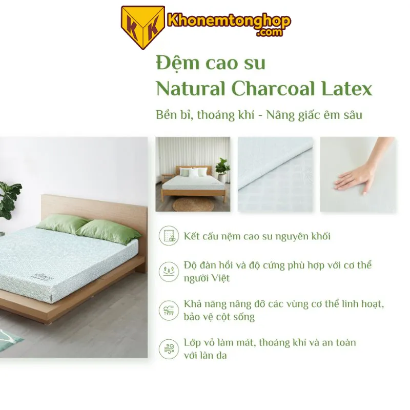 Nệm Everon 1m2 Natural Charcoal Latex