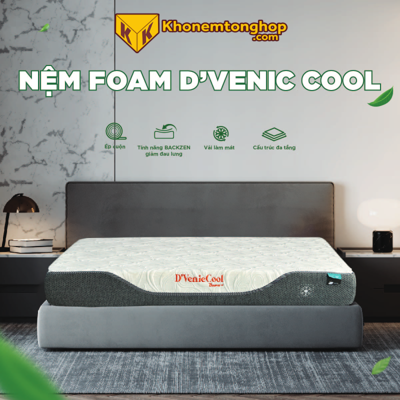 Nệm foam cho người ngủ nghiêng D’Venic Cool