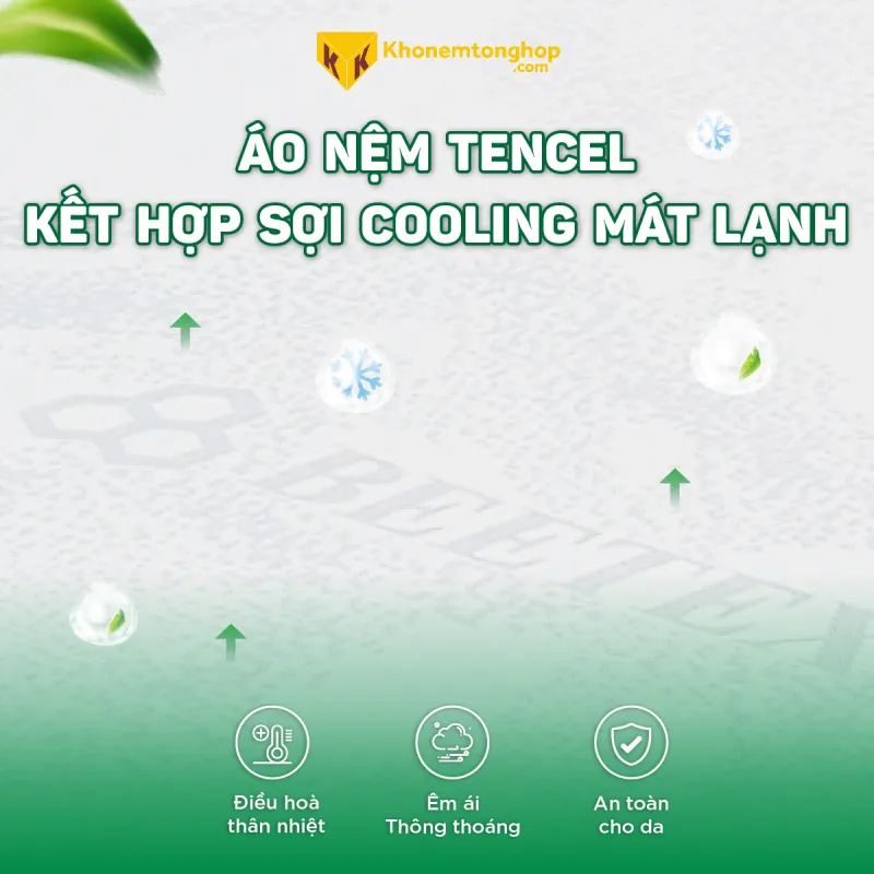 Nệm foam được tích hợp công nghệ làm mát hiện đại