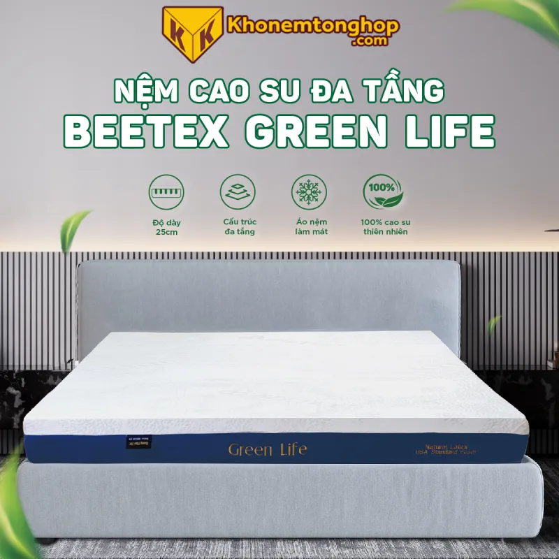 Nệm cao su đa tầng 2m x 2m4 Beetex Green Life