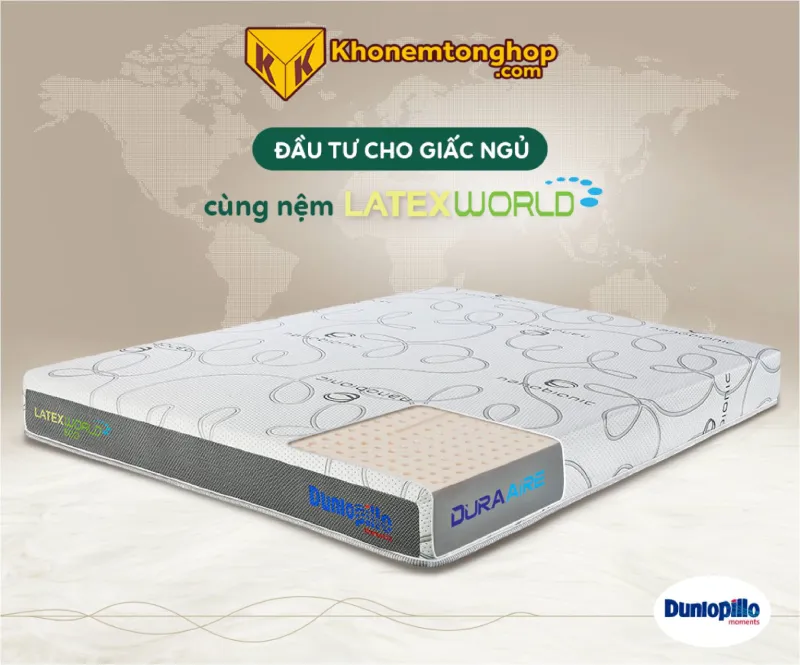 Nệm cao su Dunlopillo êm ái, nâng đỡ cơ thể toàn diện