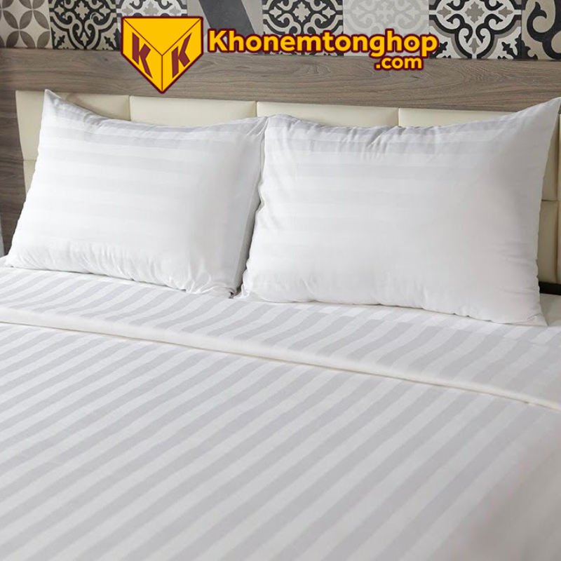 Drap giường khách sạn 5 sao cotton sọc ANITA