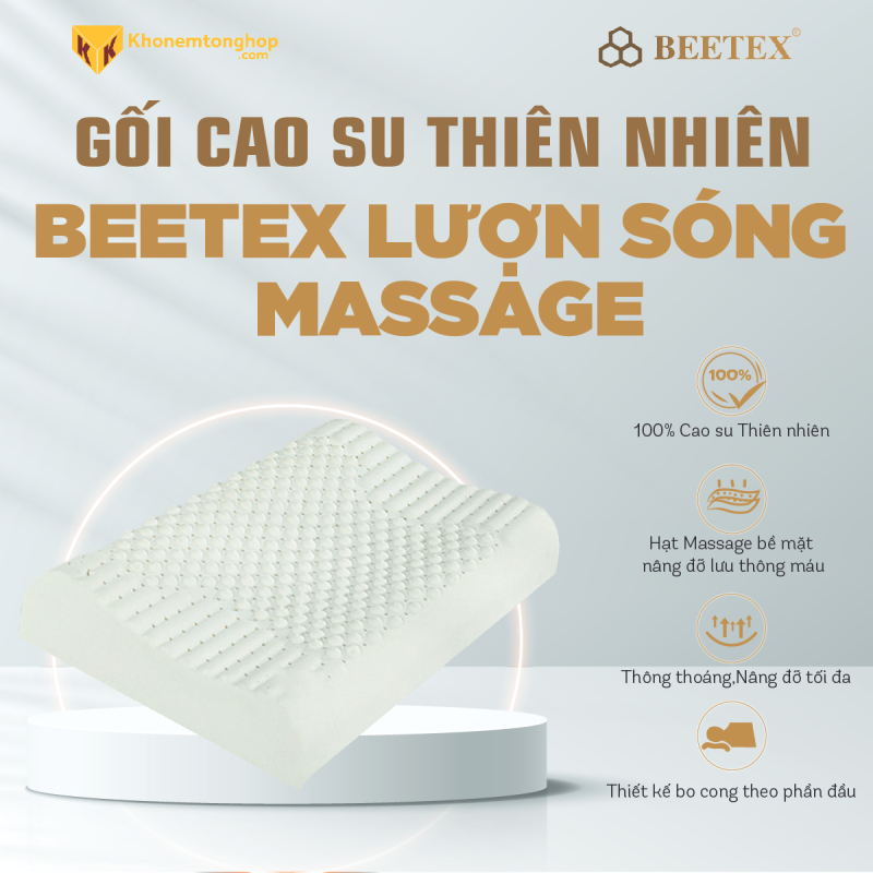 Gối dành cho người đau cổ vai gáy Beetex massage lượn sóng