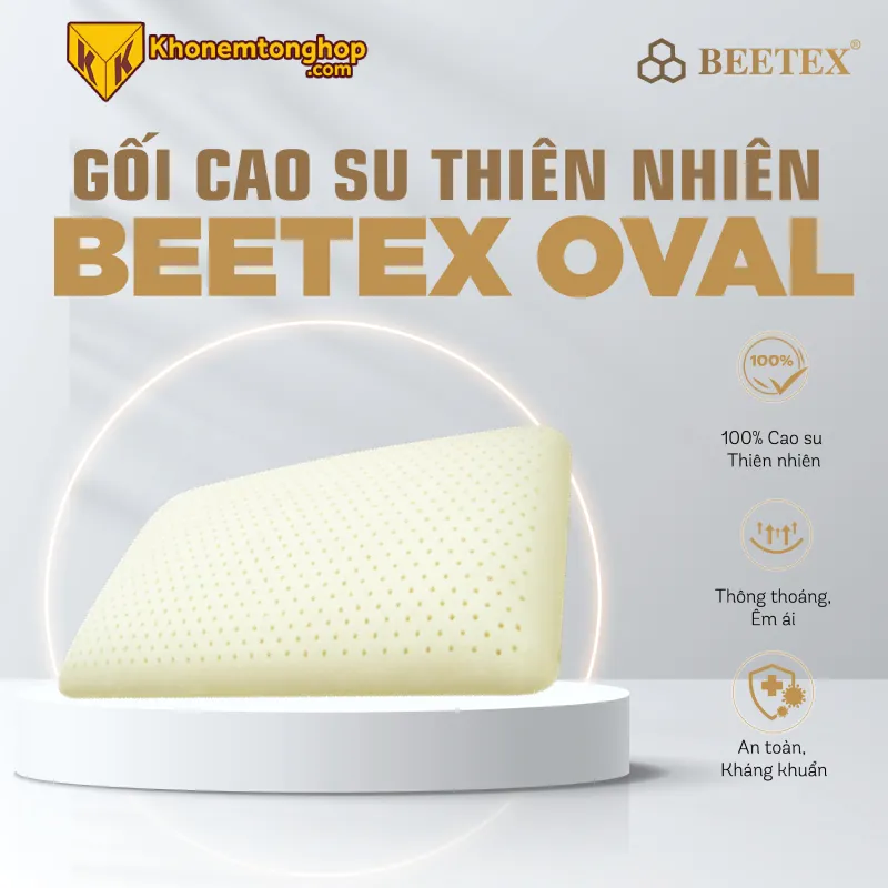 Gối ngủ cao su thiên nhiên Beetex Oval