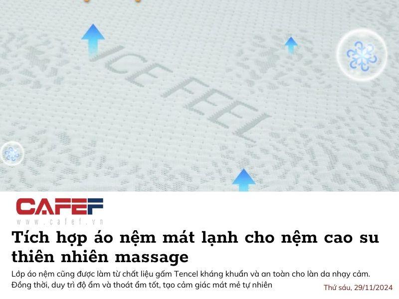 Tích hợp áo nệm mát lạnh cho nệm cao su thiên nhiên massage 1