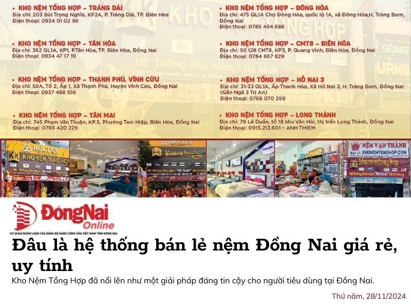 Báo Đồng Nai: Kho Nệm Tổng Hợp hệ thống bán lẻ nệm Đồng Nai giá rẻ, uy tín 3
