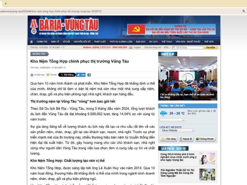Kho Nệm Tổng Hợp chinh phục thị trường Vũng Tàu 2 Kho Nệm Tổng Hợp chinh phục thị trường Vũng Tàu 1
