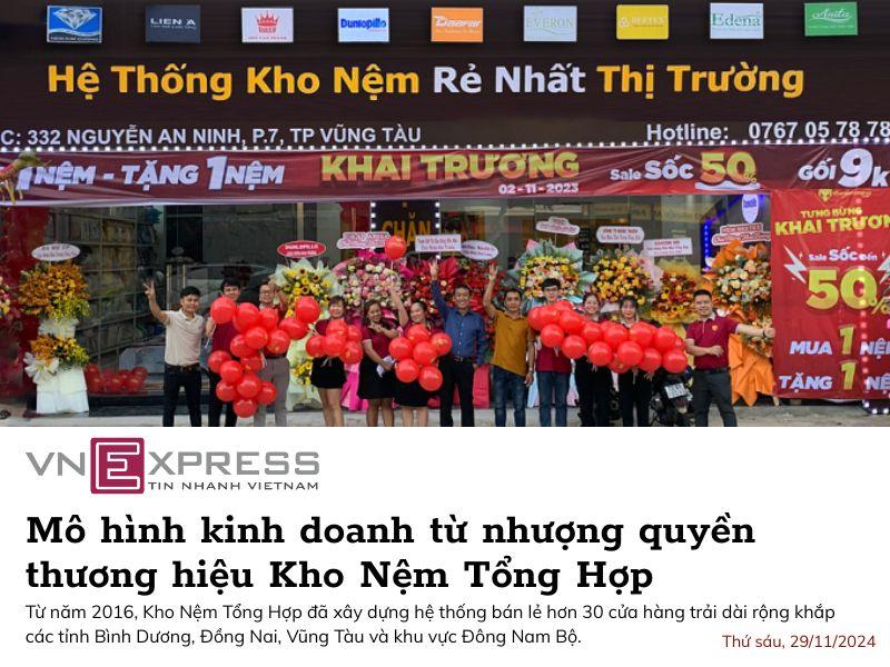 VnExpress viết về mô hình kinh doanh nhượng quyền Kho Nệm Tổng Hợp 11
