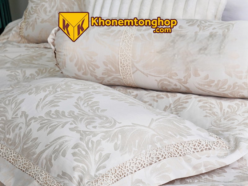 Vải gấm Damask dùng làm vỏ gối