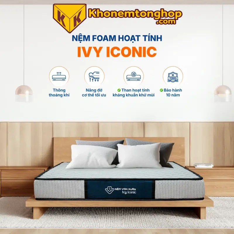 Nệm Vạn Xuân Có Tốt Không? Báo Giá Một Số Mẫu Nệm Vạn Xuân Phổ Biến 6 Nệm foam hoạt tính Vạn Xuân