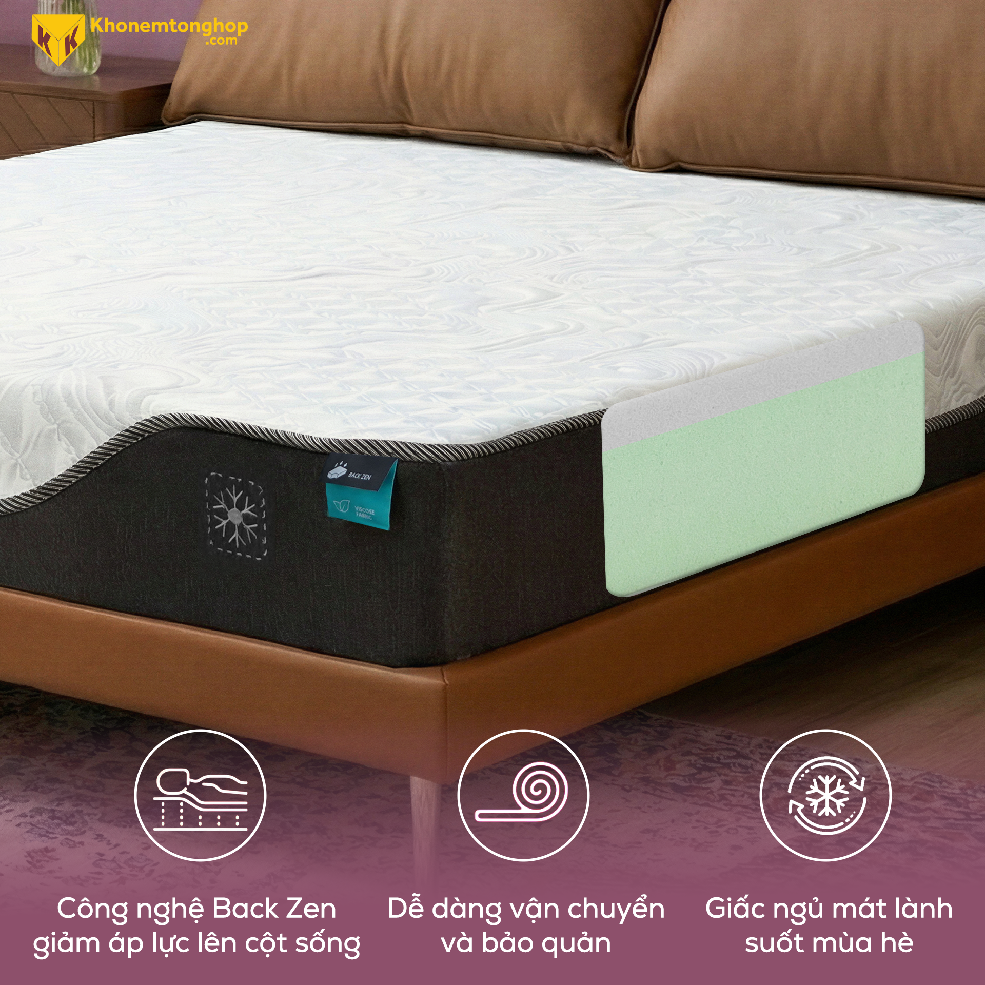 Công nghệ Back Zen trong nệm foam D’Venic Cool