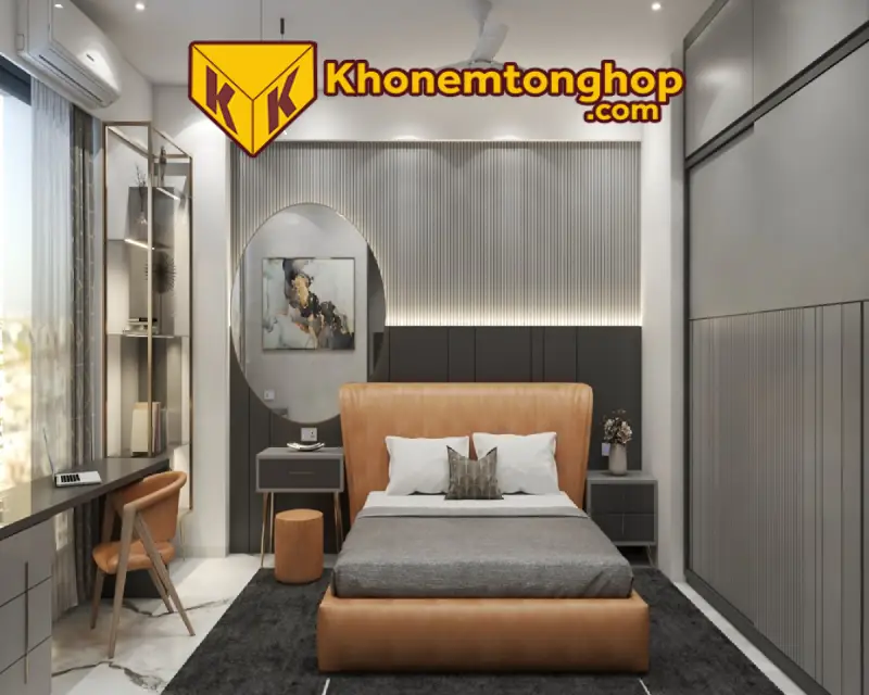 Thiết kế phòng ngủ 10m2 với gương lớn