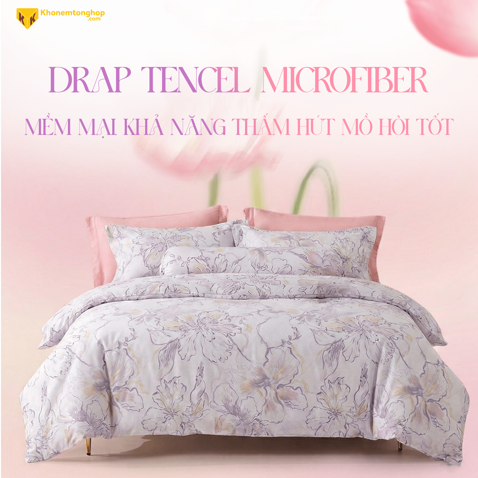 drap tencel microfiber mềm mại, mát lạnh, bền đẹp và chống nhăn tốt