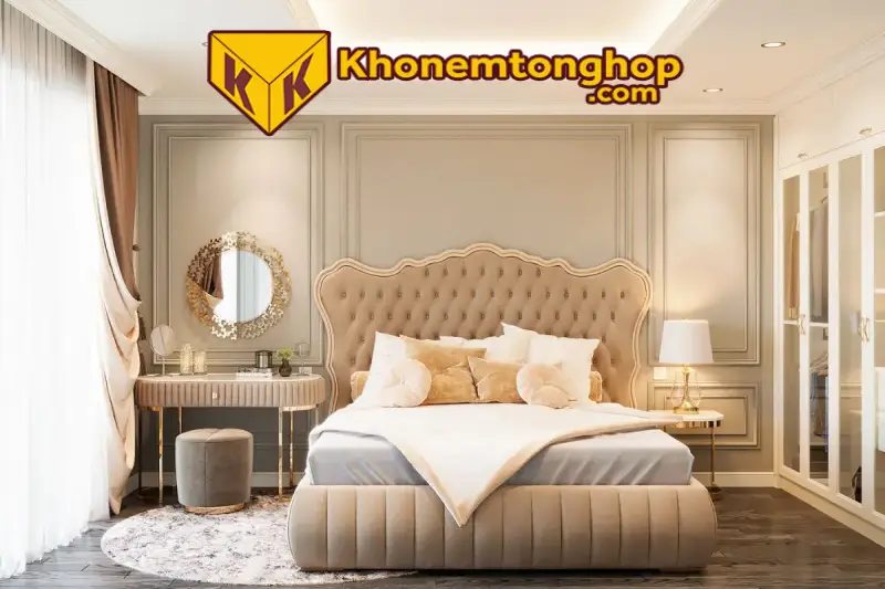 Phòng ngủ phong cách tân cổ điển tinh tế cho không gian nhỏ