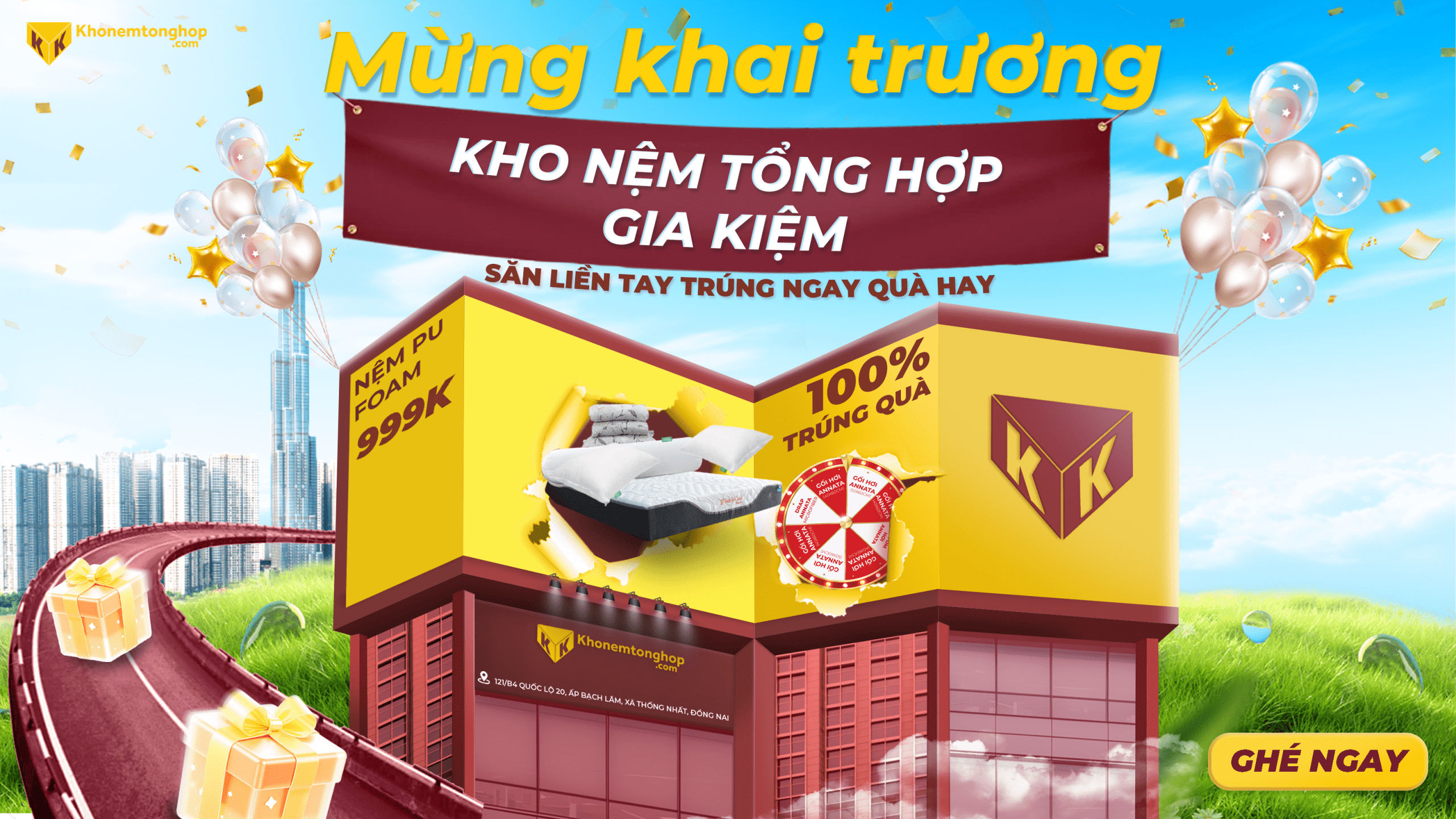 Khai trương Kho Nệm Tổng Hợp Gia Kiệm với nhiều ưu đãi nệm giá tốt
