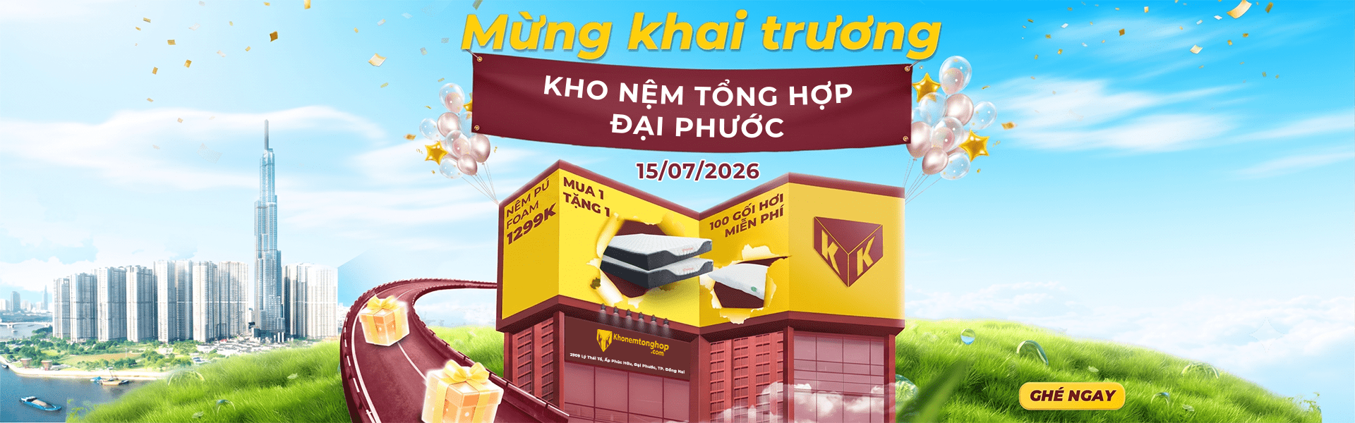 Khai trương Kho Nệm Tổng Hợp Đại Phước săn deal nệm chính hãng