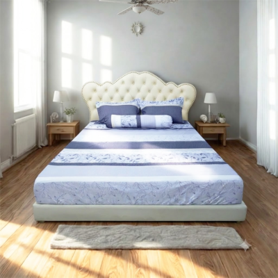 Drap Bộ Tencel Microfiber 4 món mã 75 giúp bảo vệ bề mặt nệm và tạo diện mạo gọn gàng cho giường ngủ.